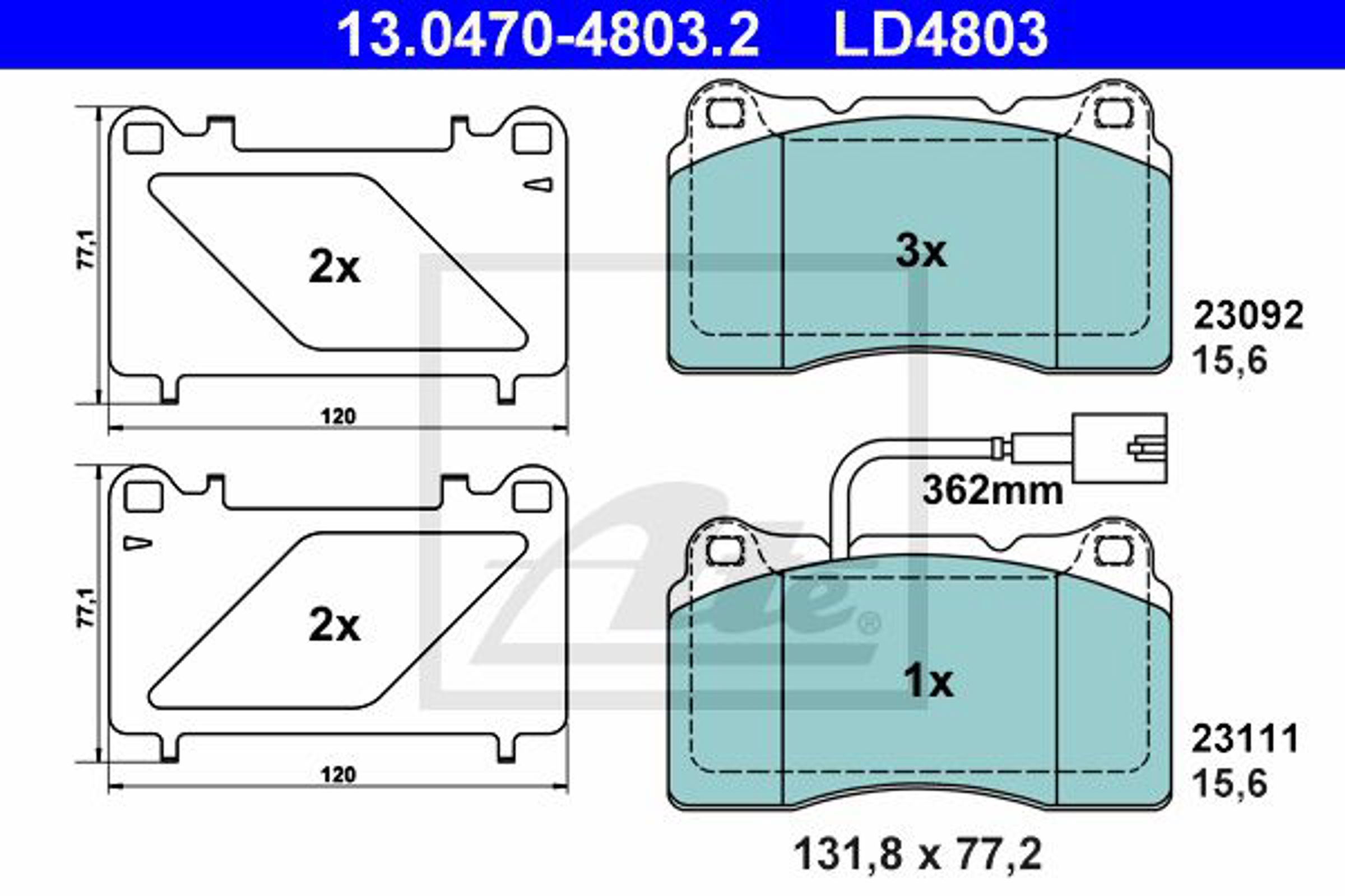 13.0470-4803.2 ATE Колодки тормозные дисковые