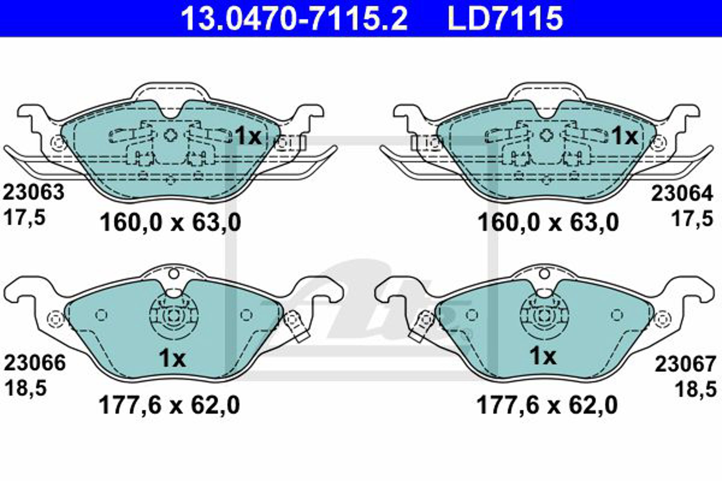 13.0470-7115.2 ATE Колодки тормозные дисковые