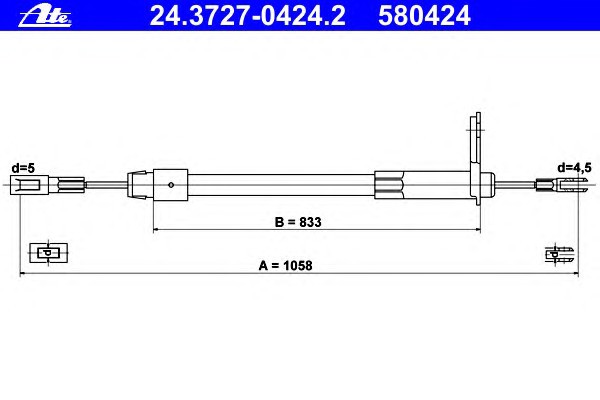 24-3727-0424-2 ATE Трос стояночного тормоза