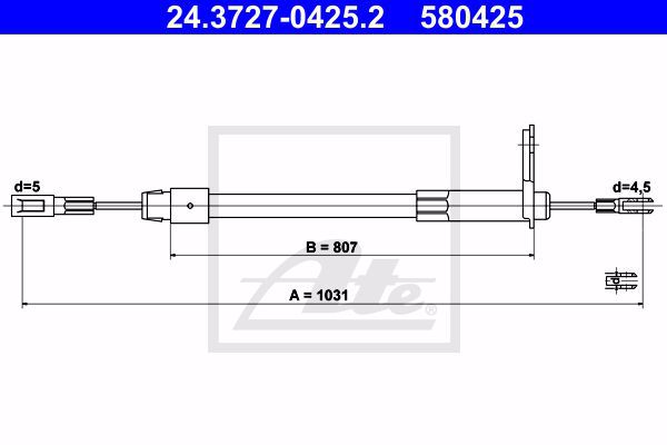 24-3727-0425-2 ATE Трос стояночного тормоза