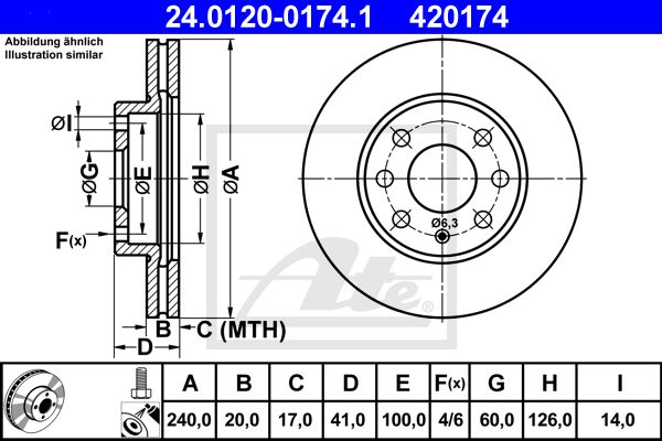 24-0120-0174-1 ATE Тормозной диск