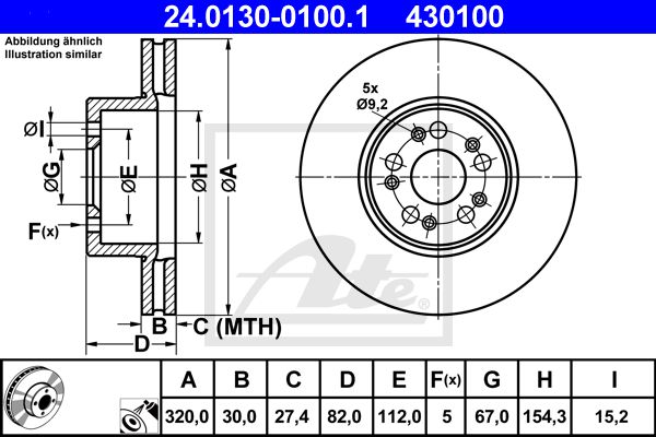 Тормозной диск ATE 24-0130-0100-1