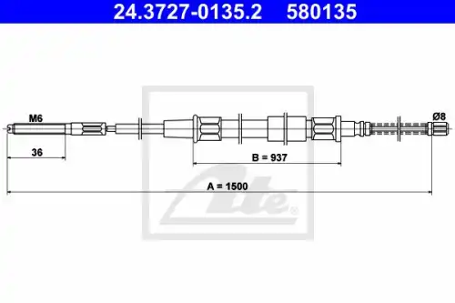 24.3727-0135.2 ATE Трос ручника