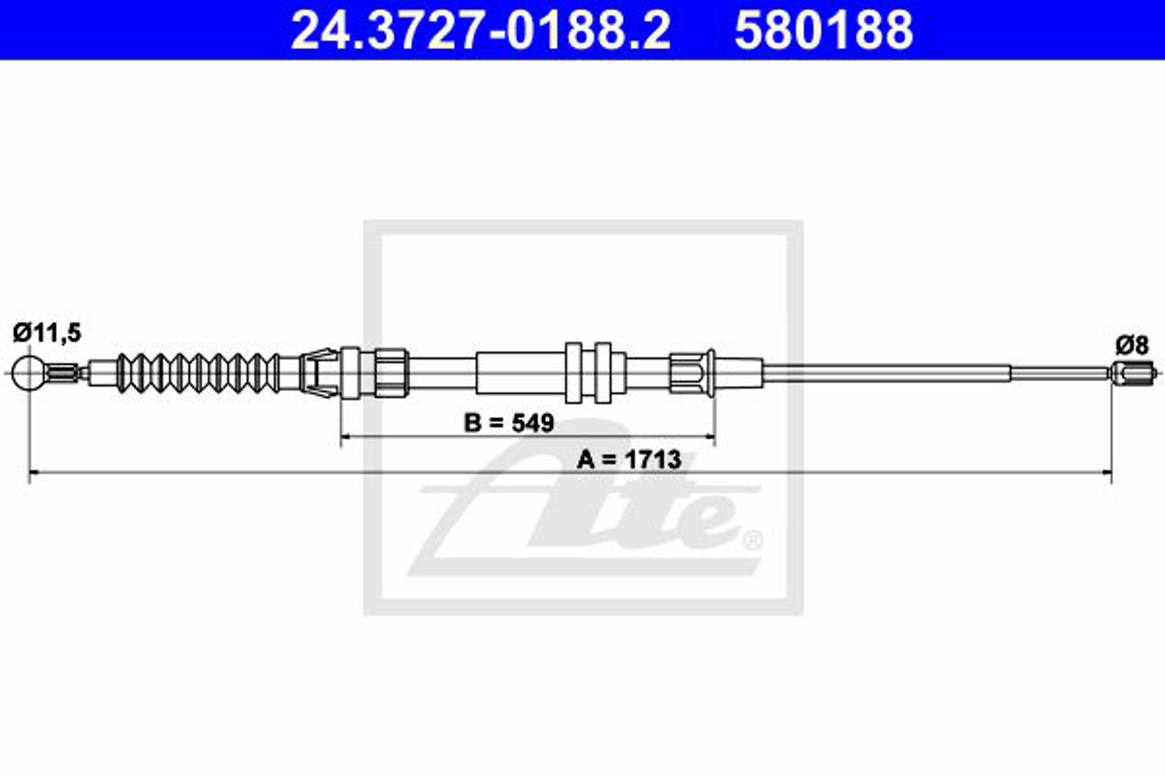 Трос ручного тормоза ATE 24.3727-0188.2