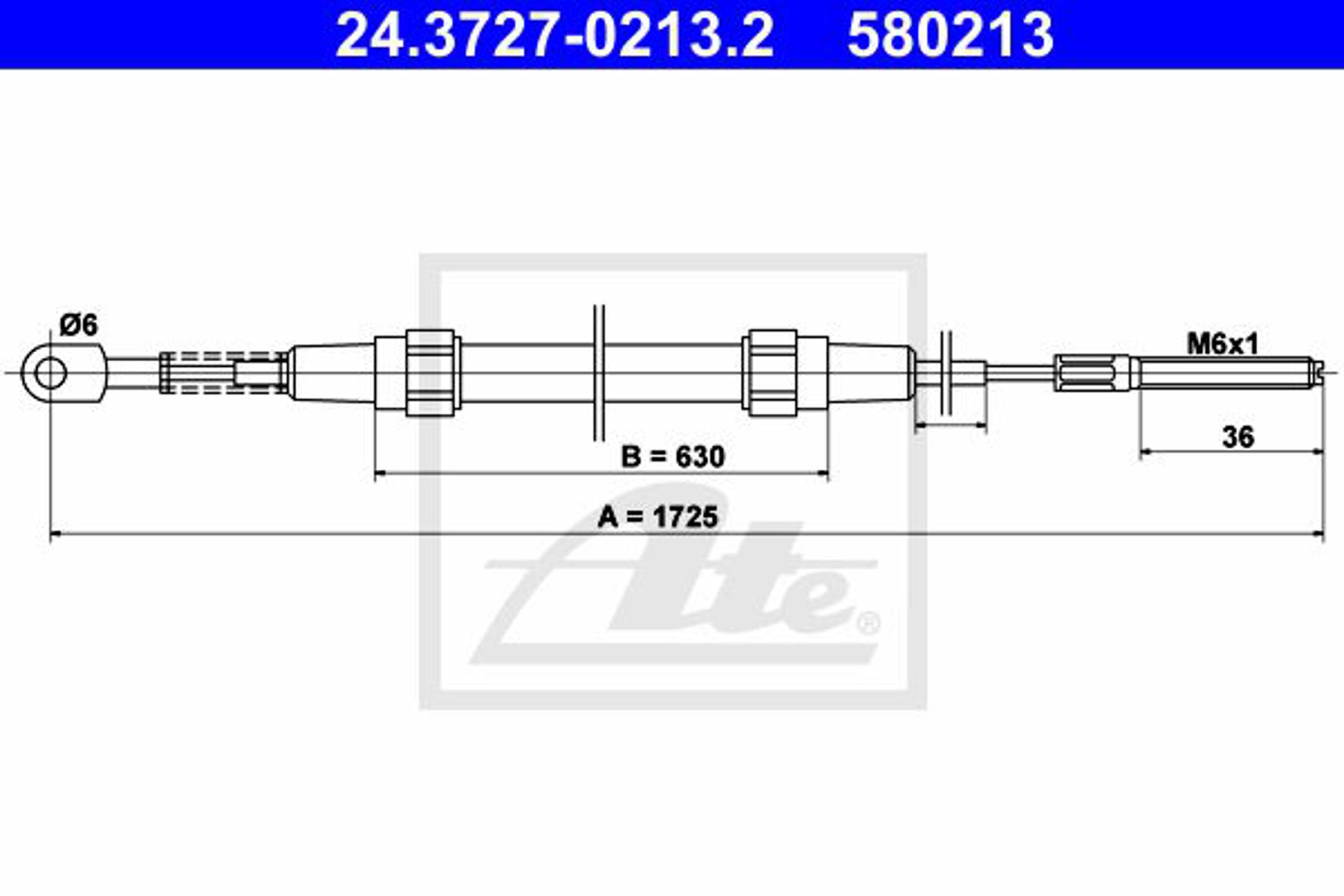 Трос стояночного тормоза bmw 5 e60 01 - 10 ATE 24.3727-0237.2