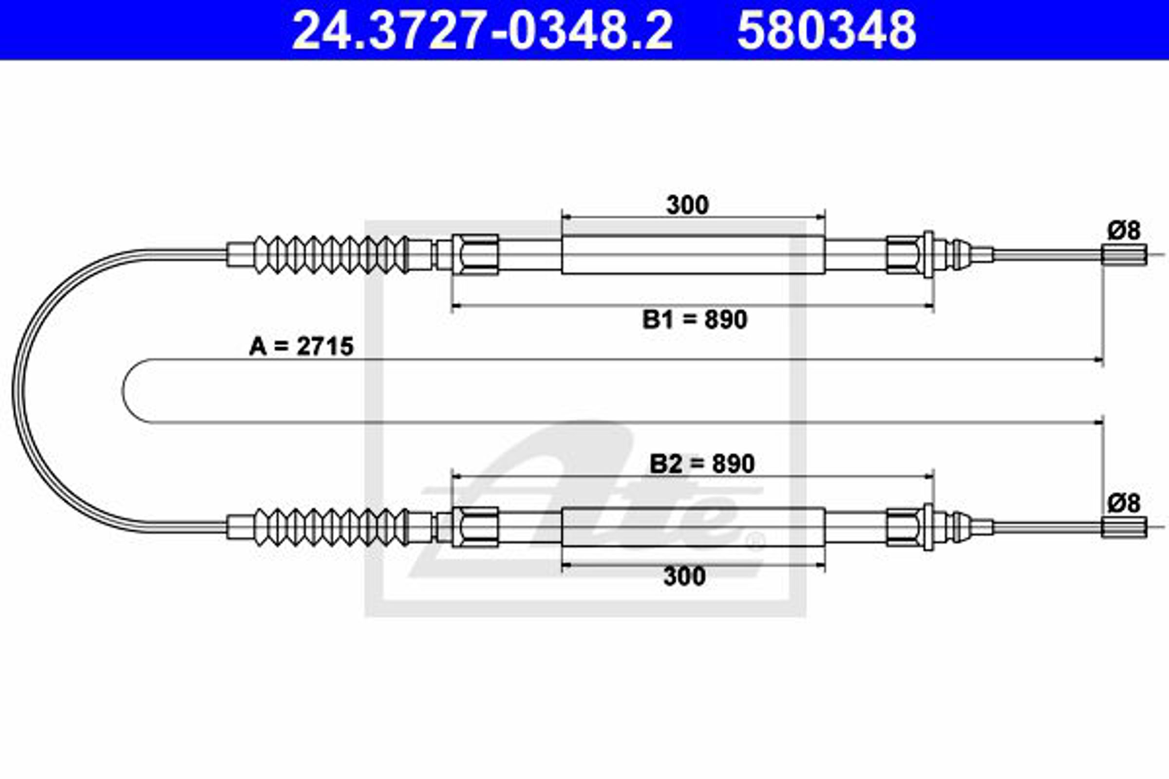 Трос ручного тормоза ATE 24.3727-0348.2