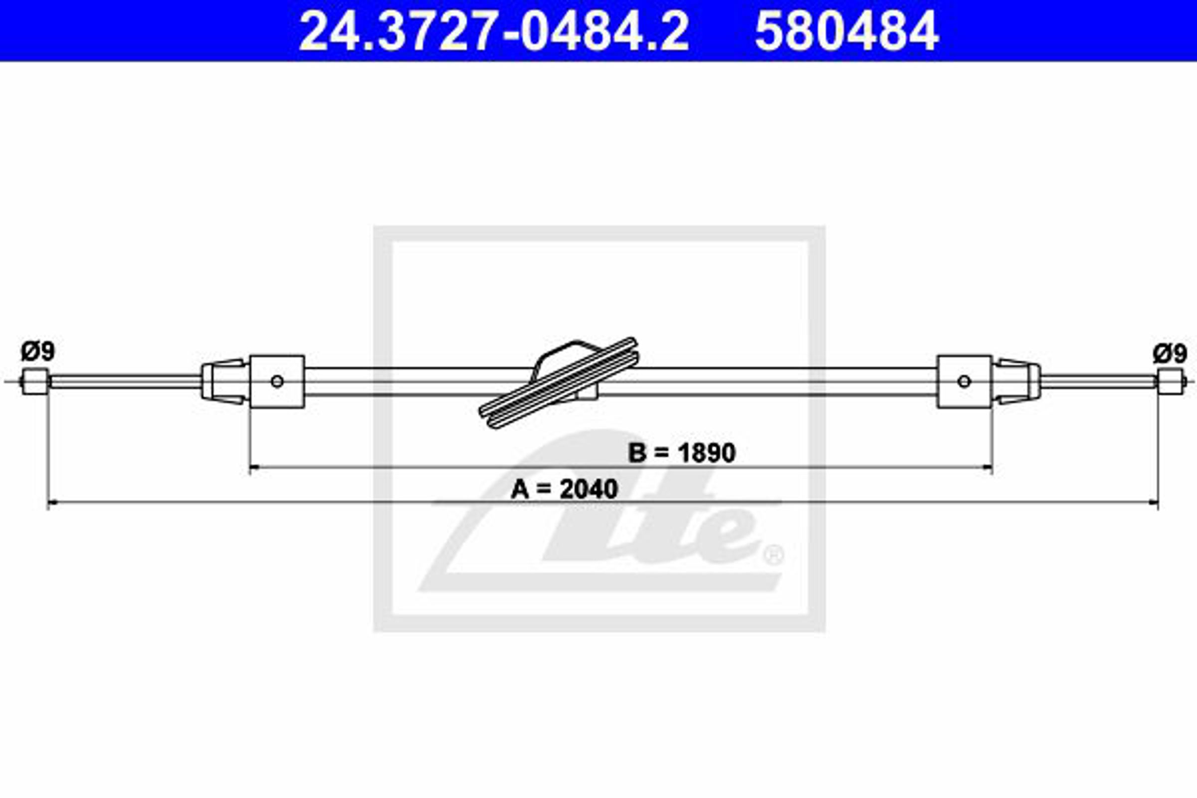 Трос стояночного тормоза mercedes-benz e-class w212 09 - 16 ATE 24.3727-0484.2