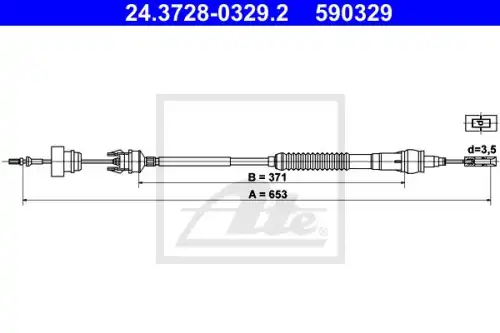 Трос, управление сцеплением ATE 24.3728-0329.2