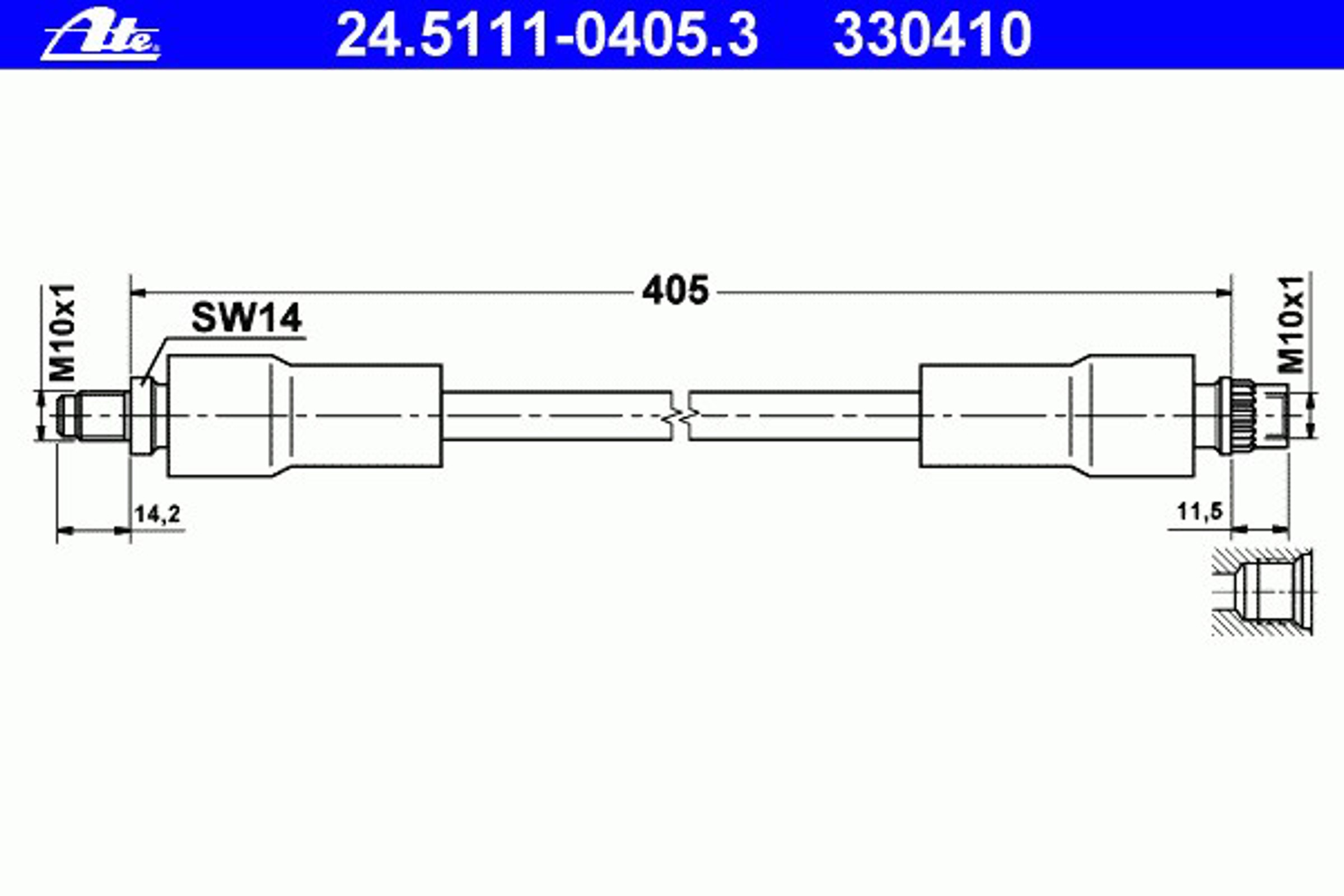 Шланг тормозной ATE 24.5111-0405.3