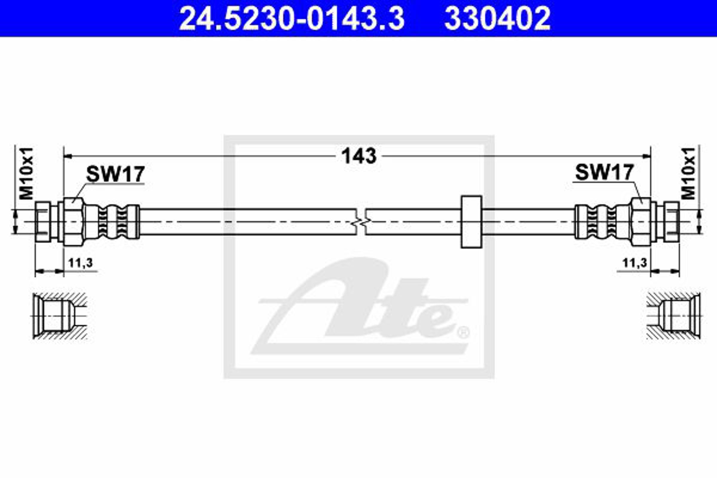 24.5230-0143.3 ATE Шланг тормозной