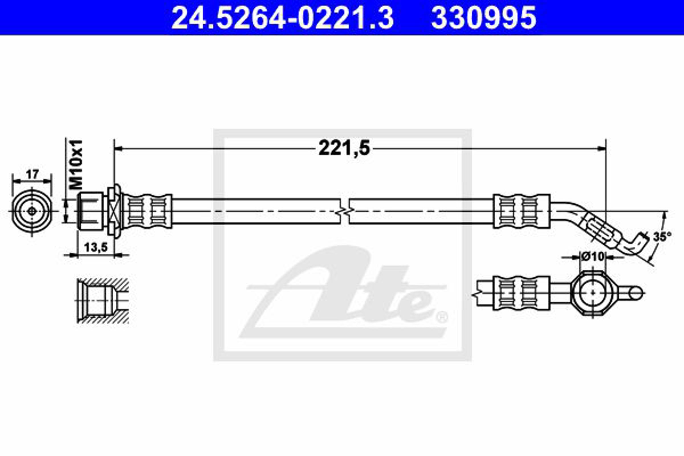Шланг тормозной ATE 24.5264-0221.3