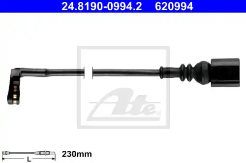 Датчик износа тормозных колодок перед vw crafter 16- ATE 24.8190-0994.2