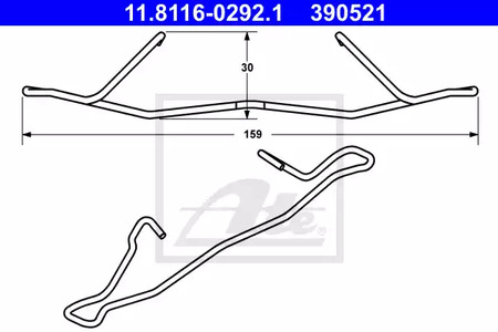 11.8116-0292.1 ATE Комплект монтажный тормозных колодок