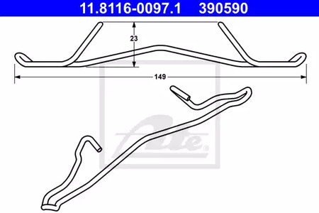 11.8116-0097.1 ATE Комплект монтажный тормозных колодок