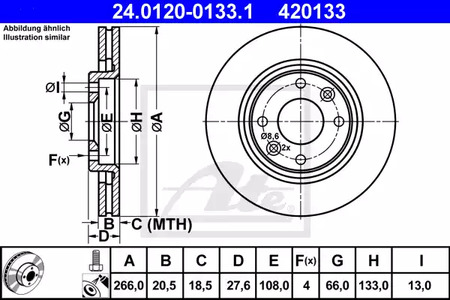 24.0120-0133.1 ATE Диск тормозной