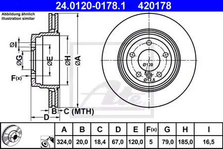 24.0120-0178.1 ATE Диск тормозной