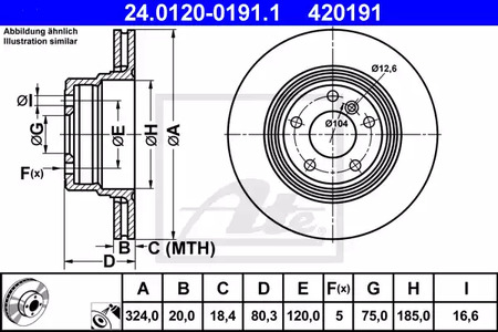 24.0120-0191.1 ATE Диск тормозной