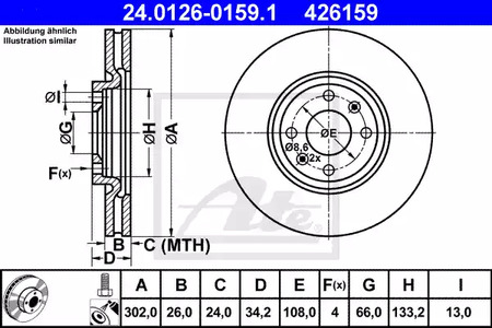 24.0126-0159.1 ATE Диск тормозной