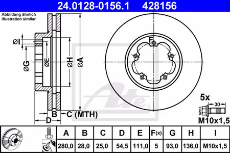 24.0128-0156.1 ATE Диск тормозной