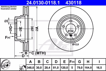 24.0130-0118.1 ATE Диск тормозной