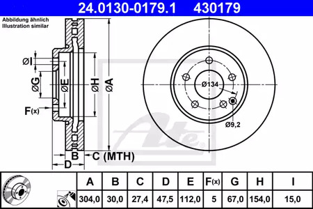 24.0130-0179.1 ATE Диск тормозной