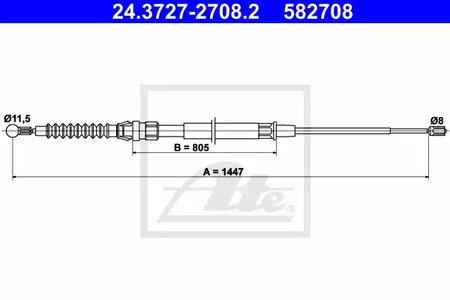 Тросик, cтояночный тормоз ATE 24.3727-2708.2