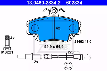 13.0460-2834.2 ATE Тормозные колодки