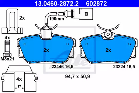 13.0460-2872.2 ATE Тормозные колодки