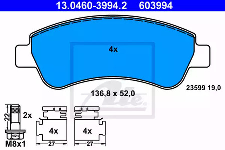 13.0460-3994.2 ATE Тормозные колодки