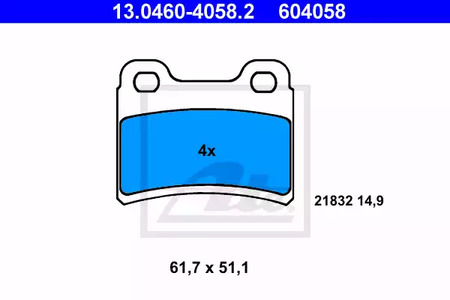 Колодки тормозные дисковые ATE 13.0460-4058.2