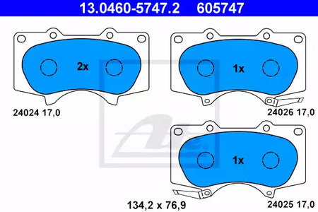 13.0460-5747.2 ATE Колодки тормозные дисковые