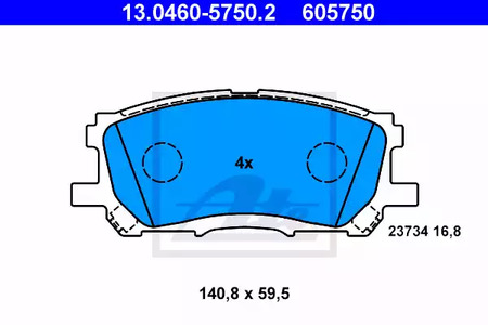 13.0460-5750.2 ATE Тормозные колодки