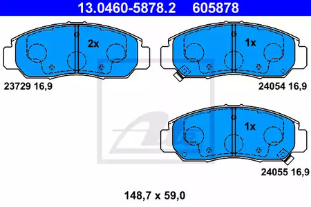 13.0460-5878.2 ATE Тормозные колодки