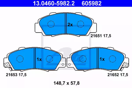 13.0460-5982.2 ATE Тормозные колодки