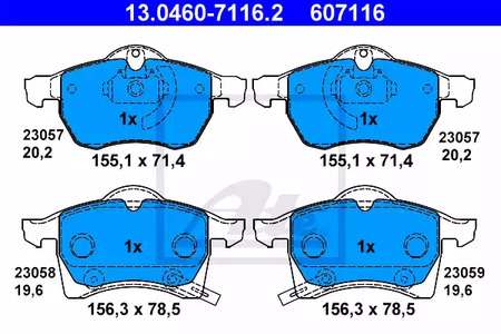 13.0460-7116.2 ATE Тормозные колодки