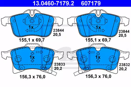 13.0460-7179.2 ATE Тормозные колодки