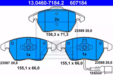 13.0460-7184.2 ATE Тормозные колодки