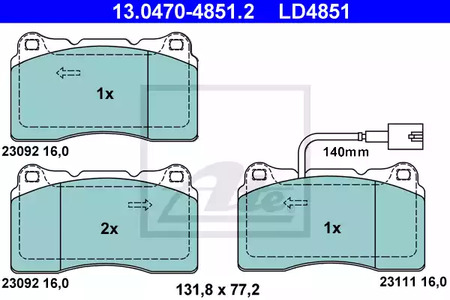 13.0470-4851.2 ATE Тормозные колодки