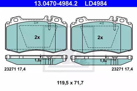 13.0470-4984.2 ATE Тормозные колодки