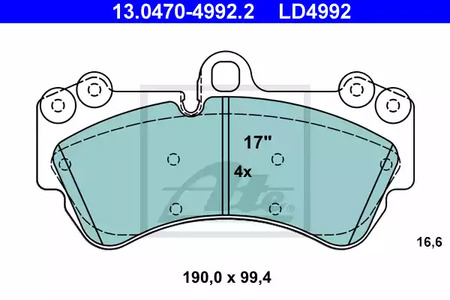 13.0470-4992.2 ATE Колодки тормозные дисковые