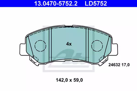 Комплект тормозных колодок дискового тормоза ATE 13.0470-5752.2