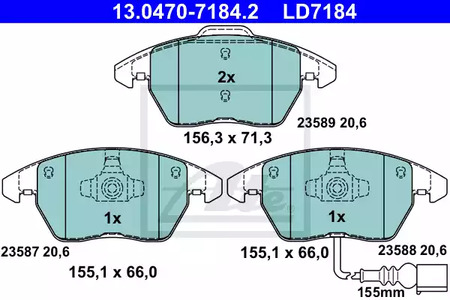 13.0470-7184.2 ATE Колодки тормозные дисковые