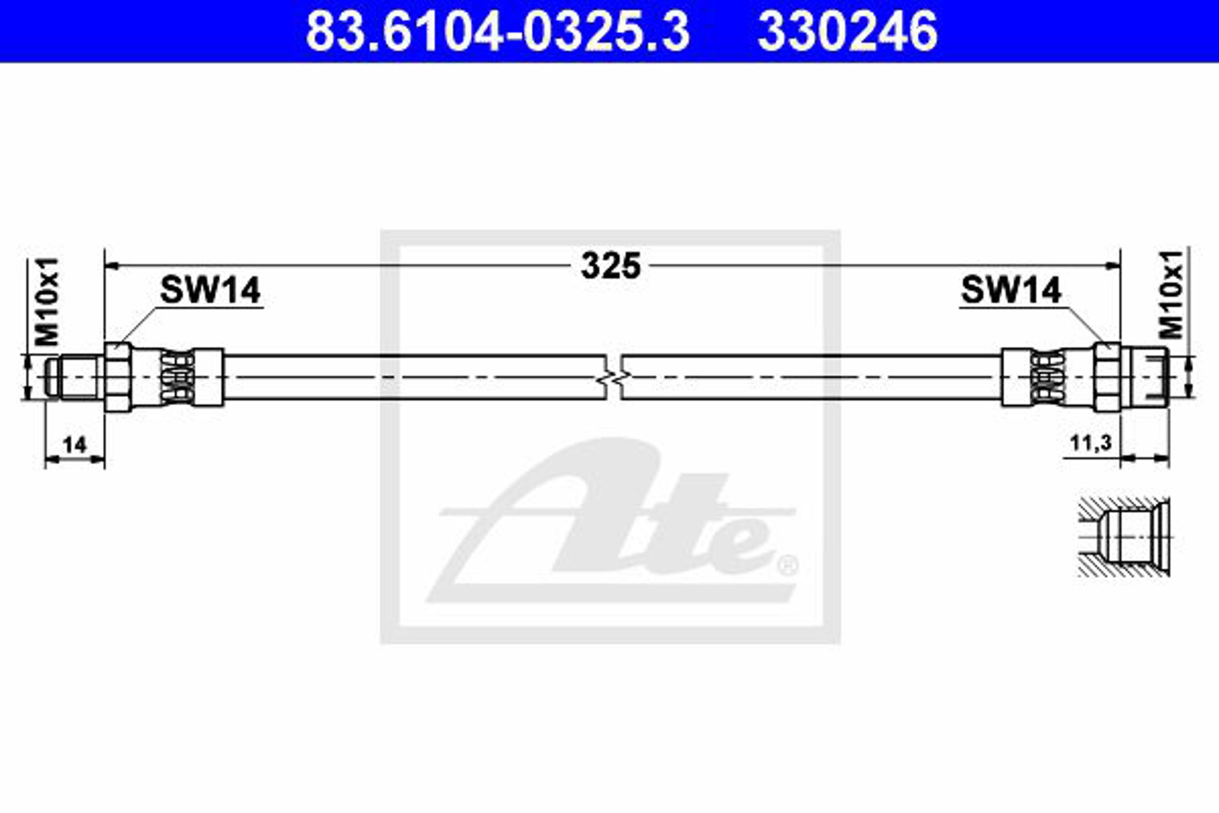 Шланг тормозной ATE 83.6104-0325.3