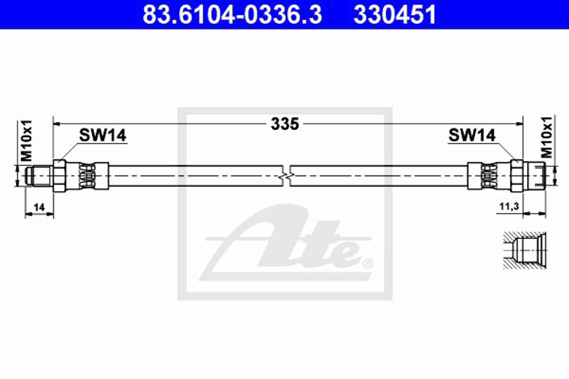 Шланг тормозной ATE 83.6104-0336.3