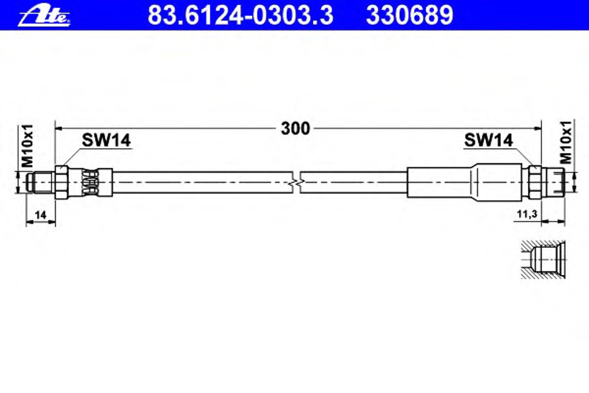 Шланг тормозной ATE 83.6124-0303.3