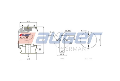 Кожух пневматической рессоры AUGER AU 346199-K