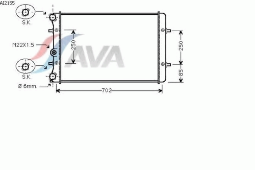 Фото 1 AI2155 AVA QUALITY COOLING Радиатор, охлаждение двигателя