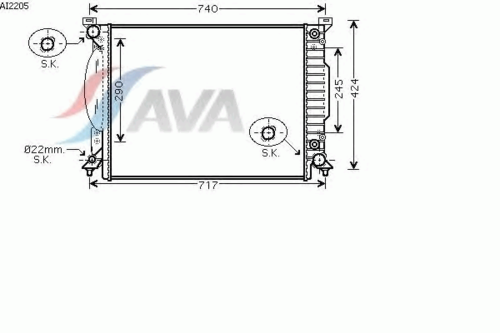 Фото 1 AI2205 AVA QUALITY COOLING Радиатор, охлаждение двигателя