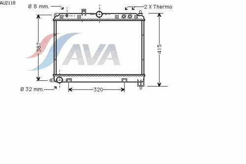 Фото 1 AU2118 AVA QUALITY COOLING Радиатор, охлаждение двигателя