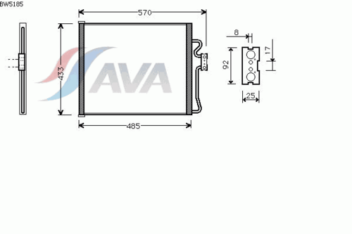 Фото 1 BW5185 AVA QUALITY COOLING Радиатор кондиционера